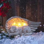 iHeartDogs Forever My Guardian Angel Garden Solar Light, Dog Memorial Stone