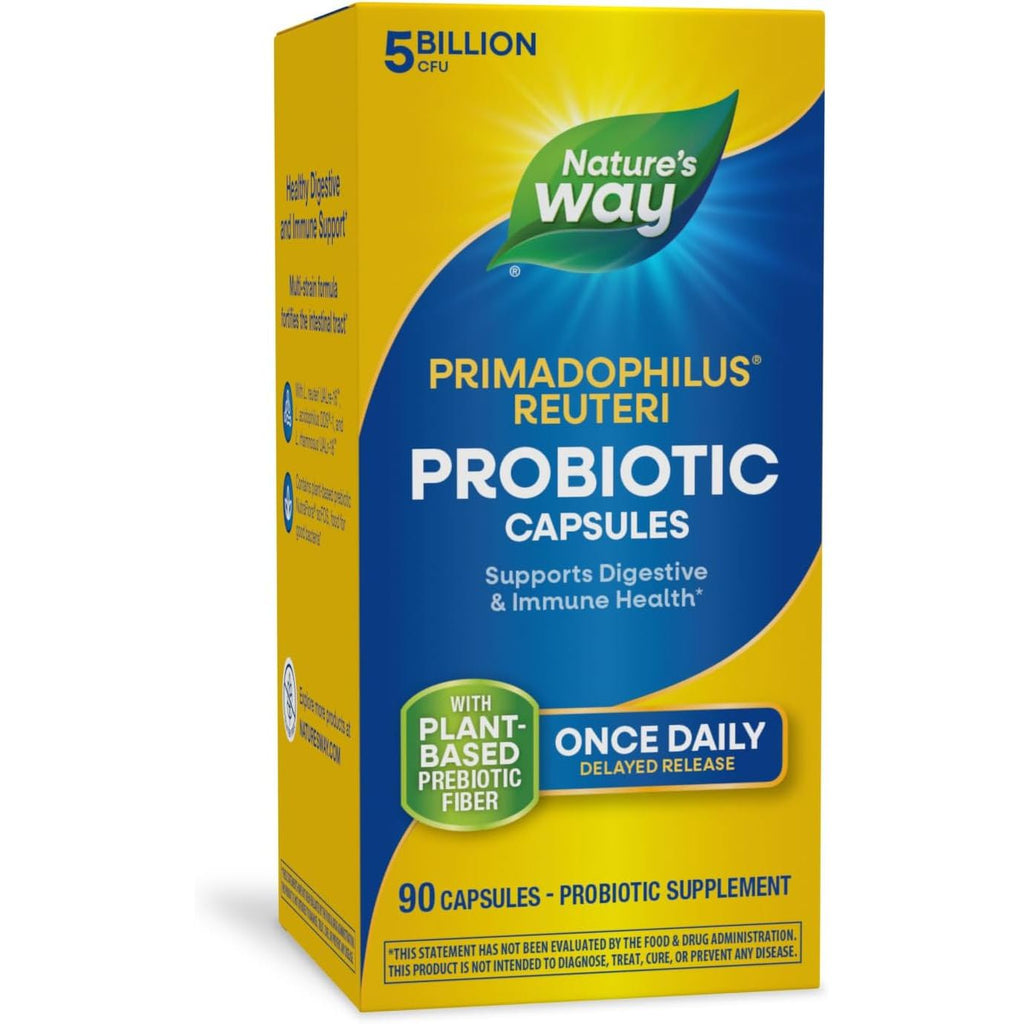 Buy now Nature's Way Primadophilus Reuteri Probiotic, Supports Digestive & Immune Health*, 5 Billion Live Cultures, 90 Capsules (Packaging May Vary) Default at indiglob india