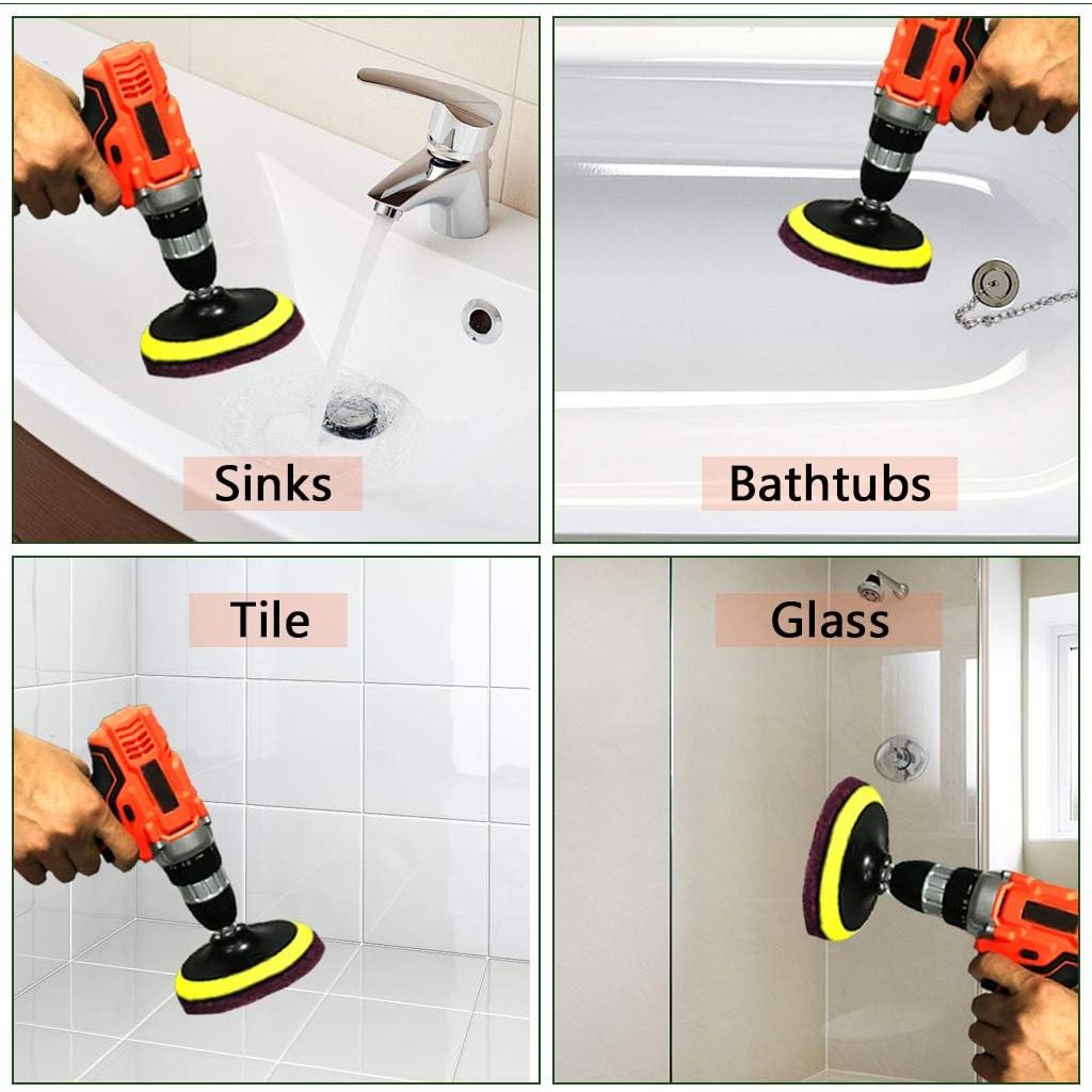 Buy now Power Scrubber Pads Drill Attachment, GOH DODD 26 Pieces 4 Inch Headlight Restoration Kit Drill Brush Scouring Cleaning Pads for Kitchen, Bathroom, Grout, Carpet, Shower, Tub, Grill,Tile, Sanding at indiglob india