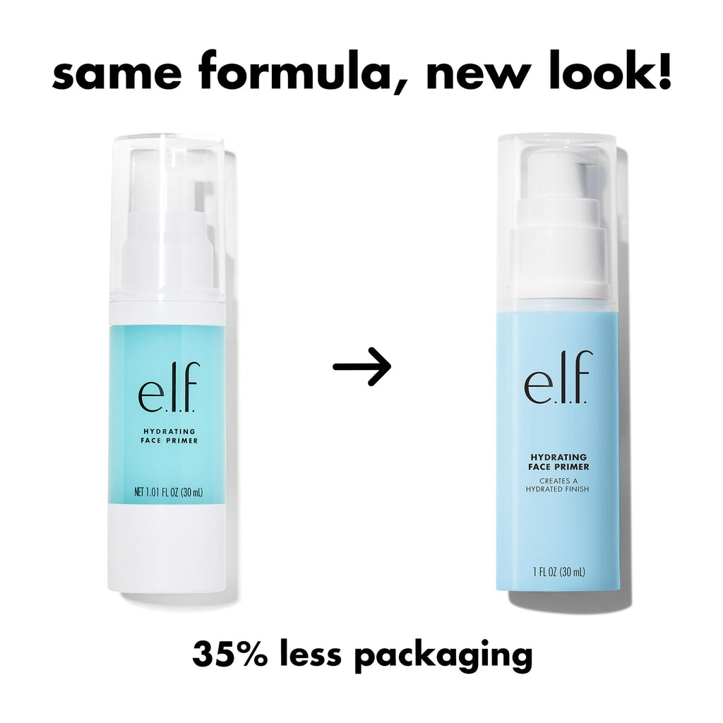 e.l.f. Hydrating Face Primer, Moisturizing Makeup Base, Smooths Pores & Fine Lines, Long-Lasting Wear, Preps Skin for Foundation Application, Large
