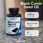 Nutricost Black Seed Oil (Cumin) 1000mg, 120 Softgels, 60 Servings