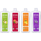 ECOS Plant Based Dish Soap Variety Pack - Natural Dishwashing Liquid Cuts Grease - Hypoallergenic for Sensitive Skin - Free & Clear, Lavender, Grapefruit, Pear - 25 Oz (4 Pack)