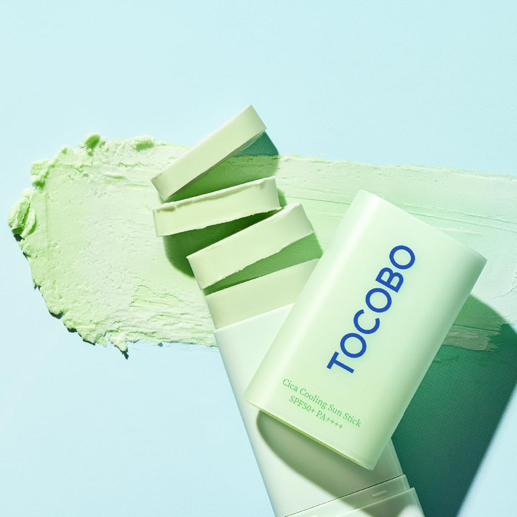 TOCOBO Cica Cooling Sun Stick SPF50+ PA++++ 1.69 fl. oz - Fermented Cica Complex, Cooling Sun Stick, Reduces Skin Temperature, Quick Soothing, Lightweight and Moisturizing Sun Stick