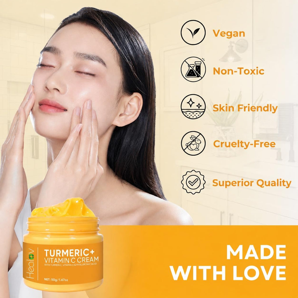 Turmeric Face Cream – Natural Brightening Cream for Dark Spots, Face & Body