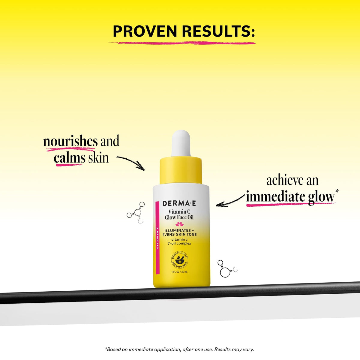 Derma E Vitamin C Glow Face Oil, 1 Fl Oz Vitamin C Oil with Turmeric