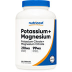 Nutricost Potassium (99mg) Magnesium (210 mg) Citrates, 240 Capsules | GMO-Free, Gluten Free