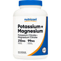 Nutricost Potassium (99mg) Magnesium (210 mg) Citrates, 240 Capsules | GMO-Free, Gluten Free