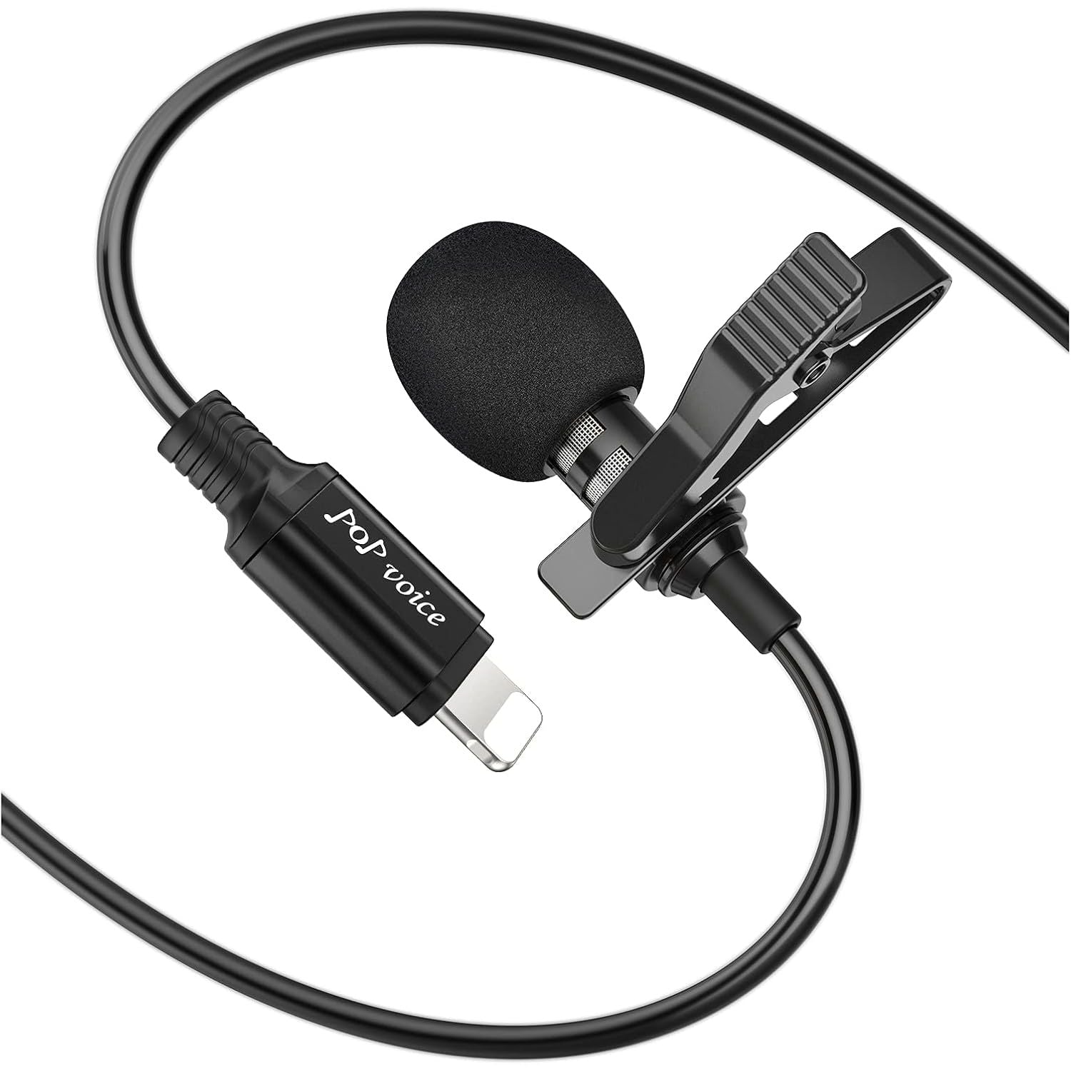 Buy now PoP voice Microphone Professional for iPhone Lavalier Lapel Omnidirectional Microphone for iPad, iPod, Condenser Mic for iPhone Audio & Video Recording, YouTube, Interview, Podcast, Vlogging(6.6 Feet) at indiglob india