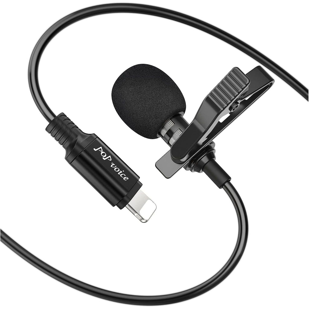 Buy now PoP voice Microphone Professional for iPhone Lavalier Lapel Omnidirectional Microphone for iPad, iPod, Condenser Mic for iPhone Audio & Video Recording, YouTube, Interview, Podcast, Vlogging(6.6 Feet) 6.6FT at indiglob india