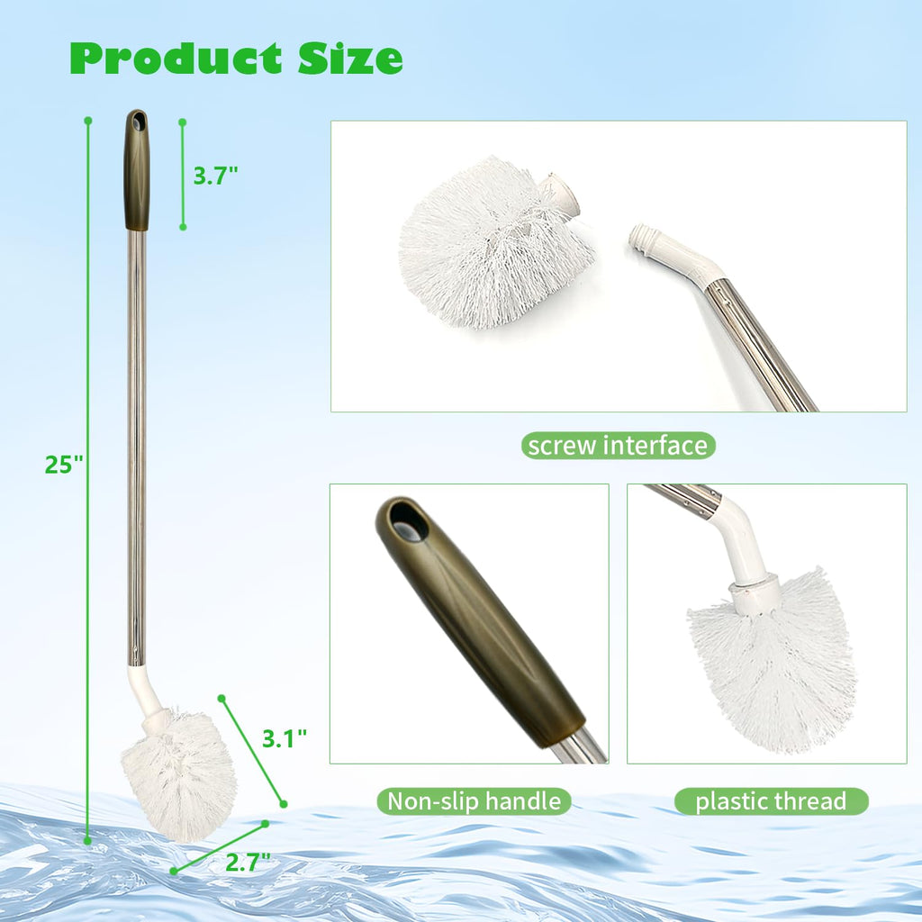 2-Pack Bucket Brush, Kettle Brush, Cleaning Extra Long Bottles, Gallon Jug Cleaner, Water Bottle Cleaner.