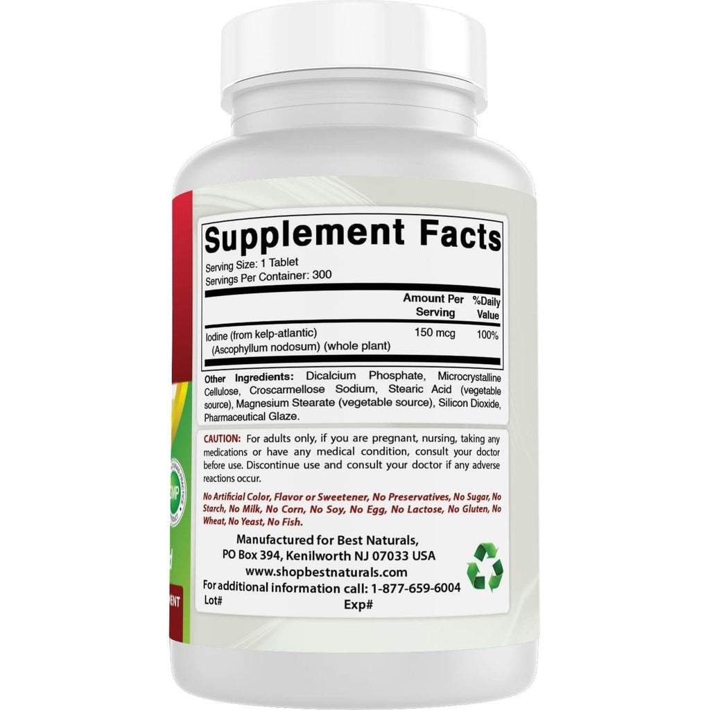 Buy now Best Naturals Kelp Supplement 150 Mcg Tablet, 300 Count at indiglob india