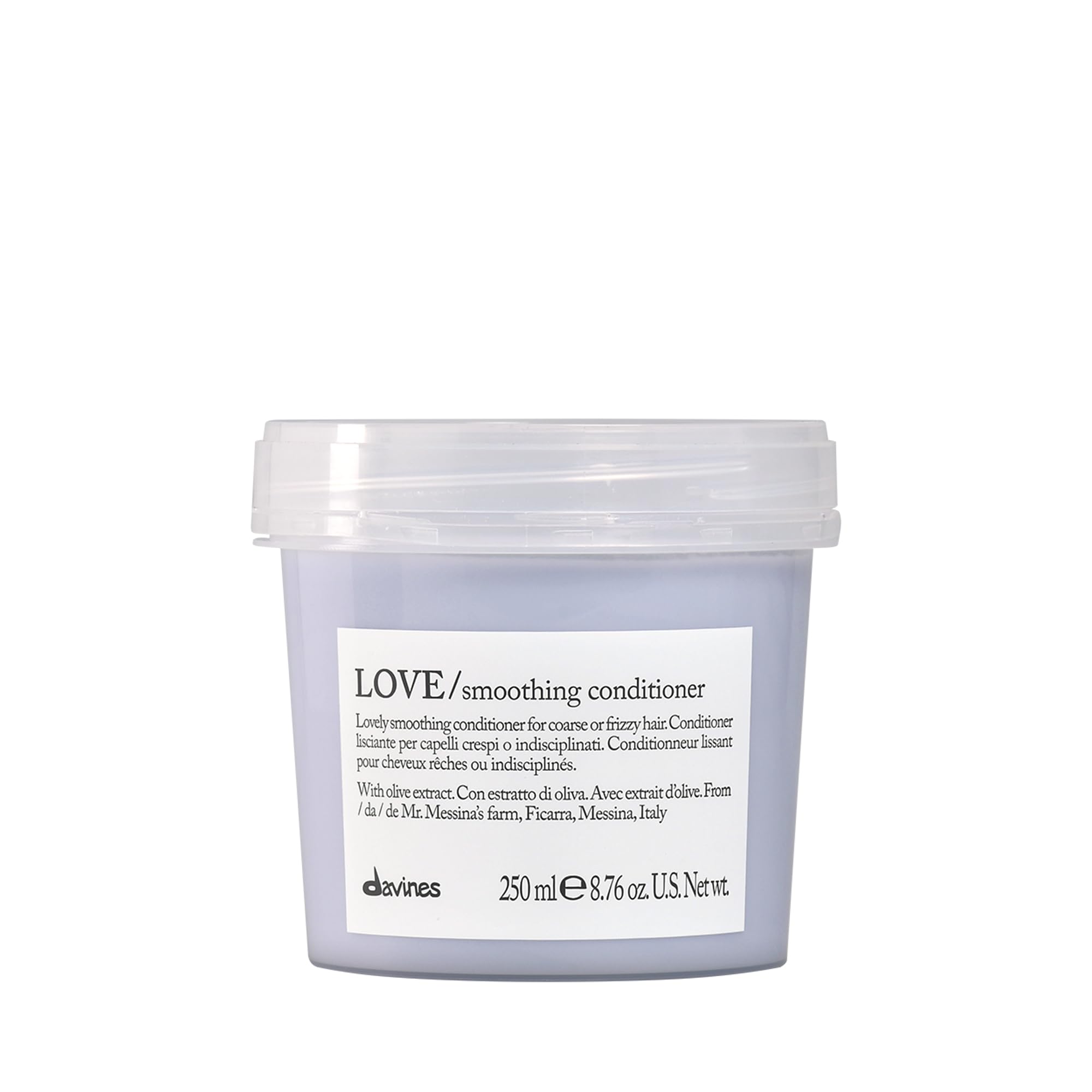 Davines LOVE/Smoothing Conditioner, Rich Anti-Frizz Formula for Frizzy, Coarse or Unruly Hair - Hydrates & Straightens for a Sleek, Shiny Look