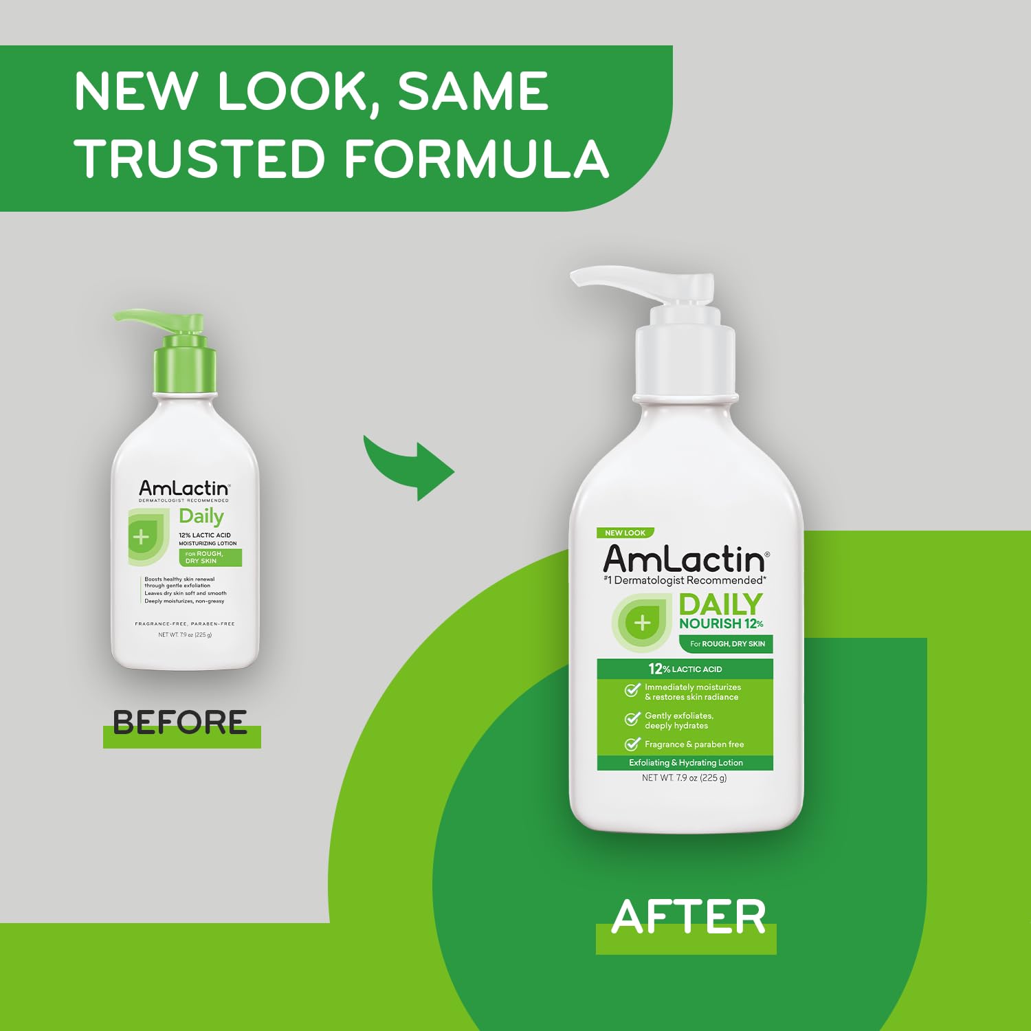Buy now AmLactin Daily Moisturizing Lotion for Dry Skin, 7.9 oz Pump Bottles (Twin Pack), 2-in-1 Exfoliator-Body Lotion with 12% Lactic Acid, Dermatologist-Recommended (Packaging May Vary) at indiglob india