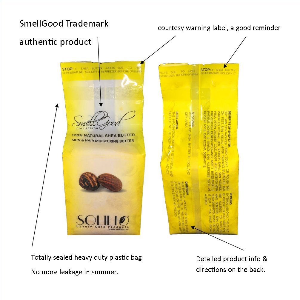 Buy now SmellGood Raw Unrefined African Shea Butter 5lb Block Soft & Creamy (YELLOW) at indiglob india