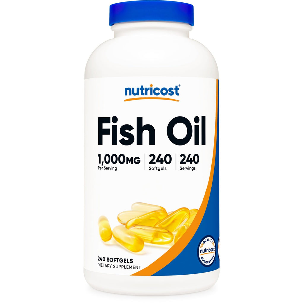 Nutricost Fish Oil Omega 3 Softgels with EPA & DHA (1000mg of Fish Oil, 560mg of Omega-3), 240 Softgels, Non-GMO, Gluten Free. (Pack of 2)