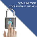 Buy now Pothunder Fingerprint Smart Padlock Lock, Biometric Metal Keyless Thumbprint Lock, Waterproof, USB Rechargeable, for Gym Locker, School Locker, Luggage, Backpack, Suitcase(Gray) at indiglob india