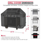 Unicook Heavy Duty Waterproof Grill Cover for Outdoor Grill 65 Inch, Black