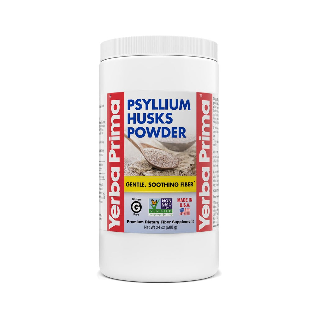 Yerba Prima Psyllium Husks Powder - 24 oz (Pack of 2) - Unflavored - Fine Ground - Natural Fiber Supplement with Soluble & Insoluble Fiber