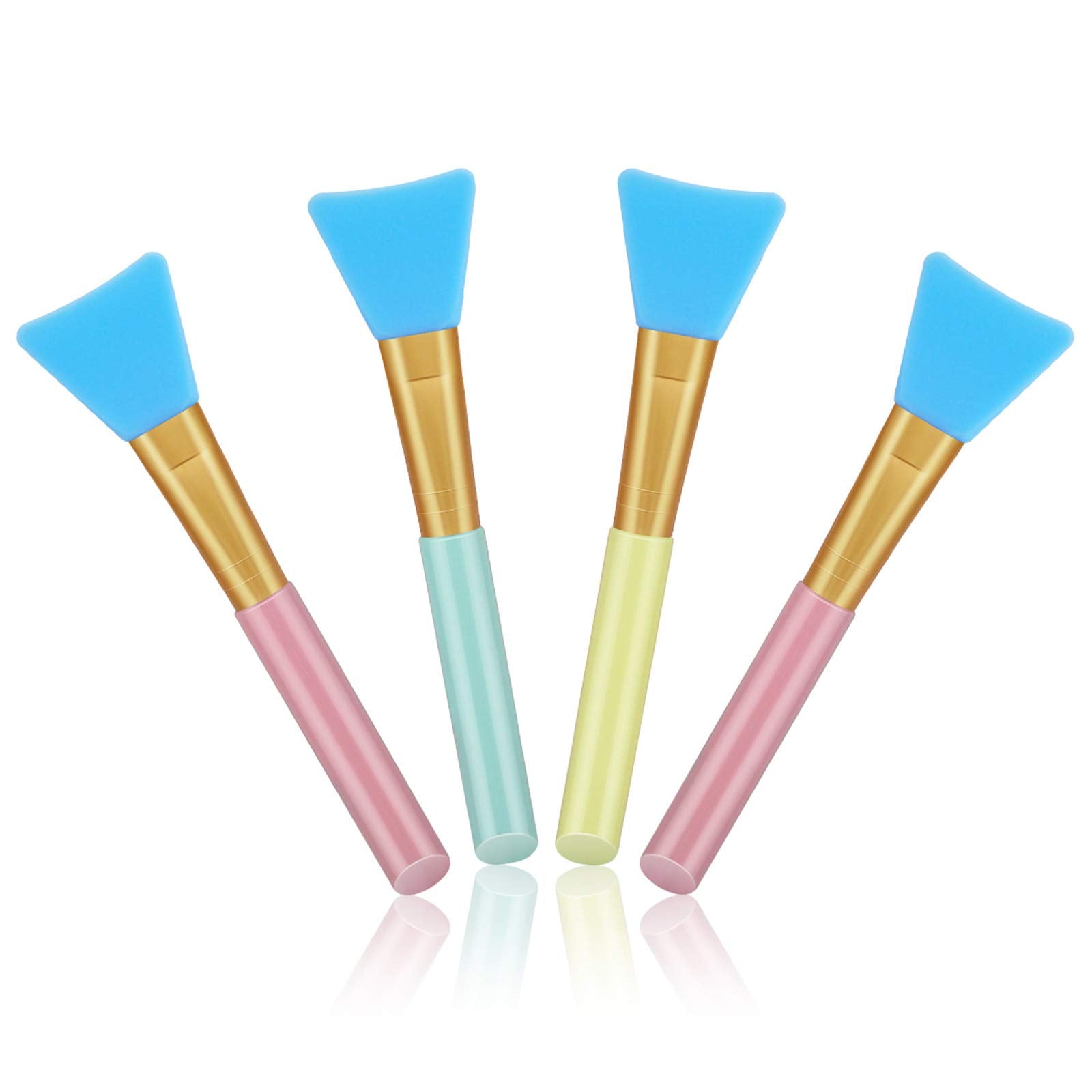 Cuttte 4pcs Silicone Face Mask Applicators, Hairless Facial Brushes for Mud | Flexible Face Mask Brush, Soft Lotion Applicator, Facial Skincare Makeup Spatula for Mud, Moisturizers, Clay, Charcoal, Cream