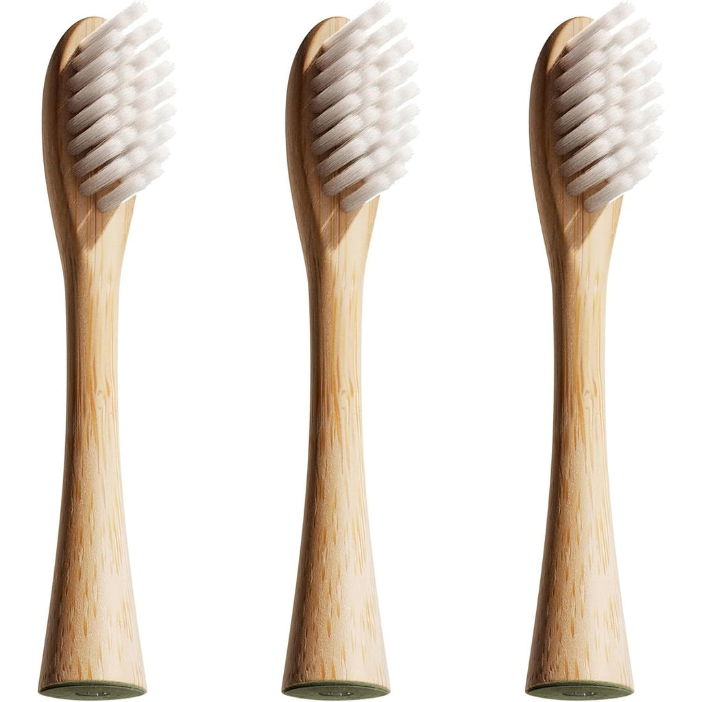 Lumineux Bamboo Replacement Heads Sonic Toothbrush, 3 Pack