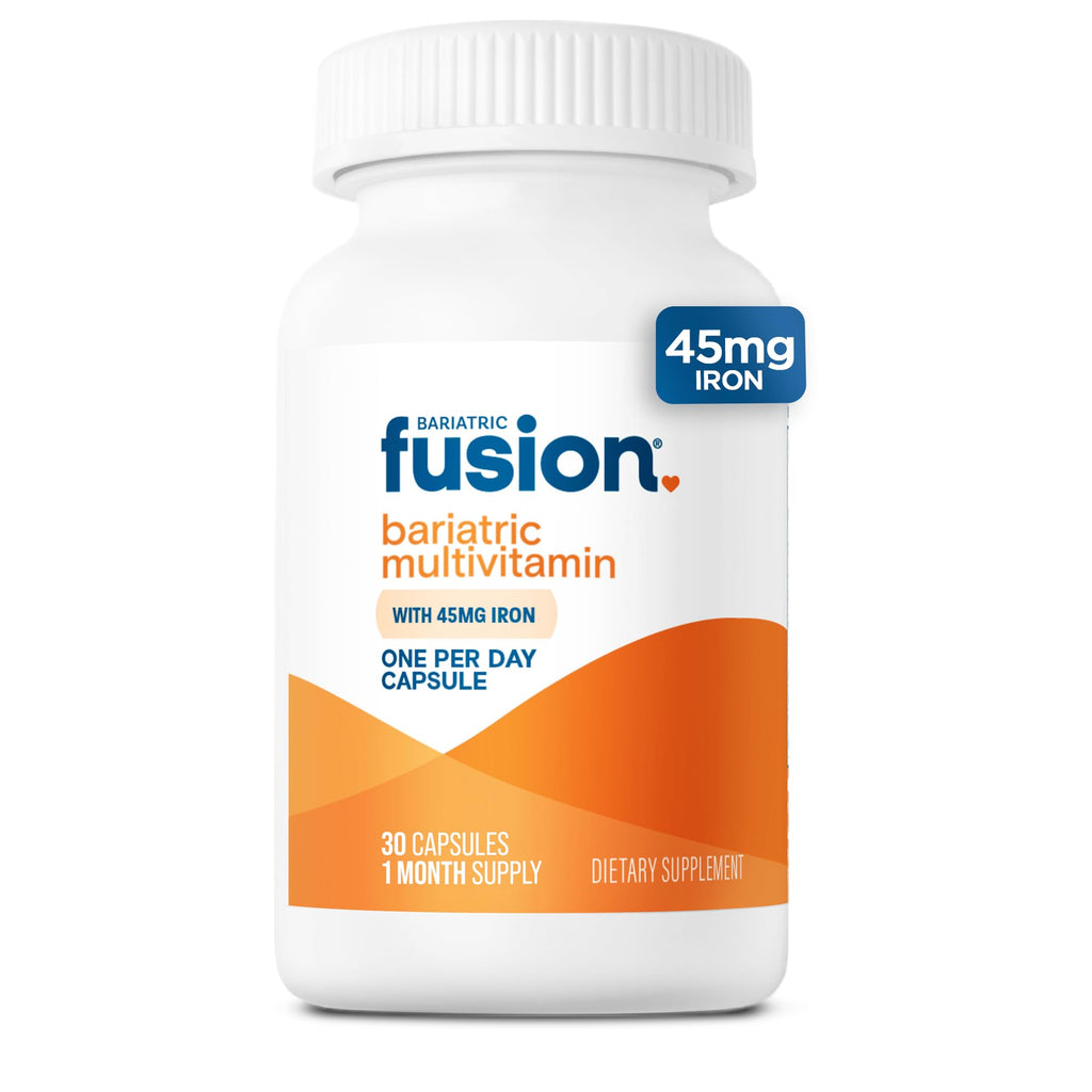 Bariatric Fusion Multivitamin with Iron for Women and Men | Once Daily Capsule | GLP-1 Vitamins | 45mg Iron | 30 Count |1 Month Supply
