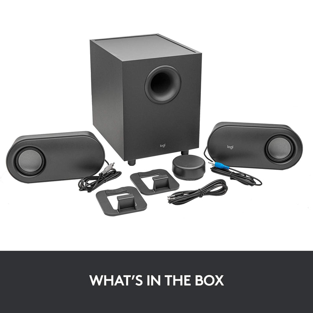 Buy now Logitech Z407 Bluetooth Computer Speakers with Subwoofer and Wireless Control, Immersive Sound, Premium Audio with Multiple Inputs, USB Speakers at indiglob india