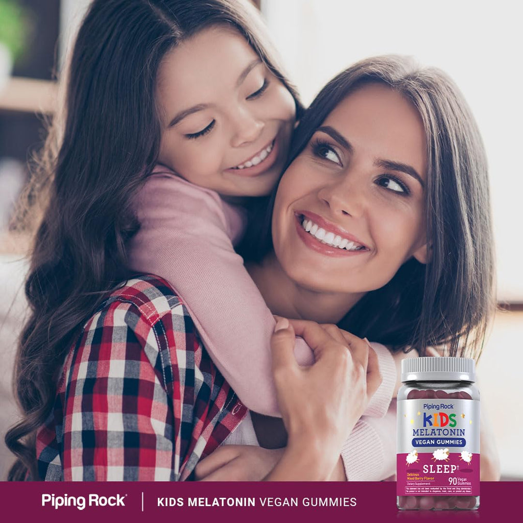 Piping Rock Kids Melatonin Gummies | 1mg | 90 Count | Supplement for Children | Mixed Berry Flavor | Vegan, Non-GMO, Gluten Free | Mixed Berry Flavor | Vegan, Non-GMO, Gluten Free