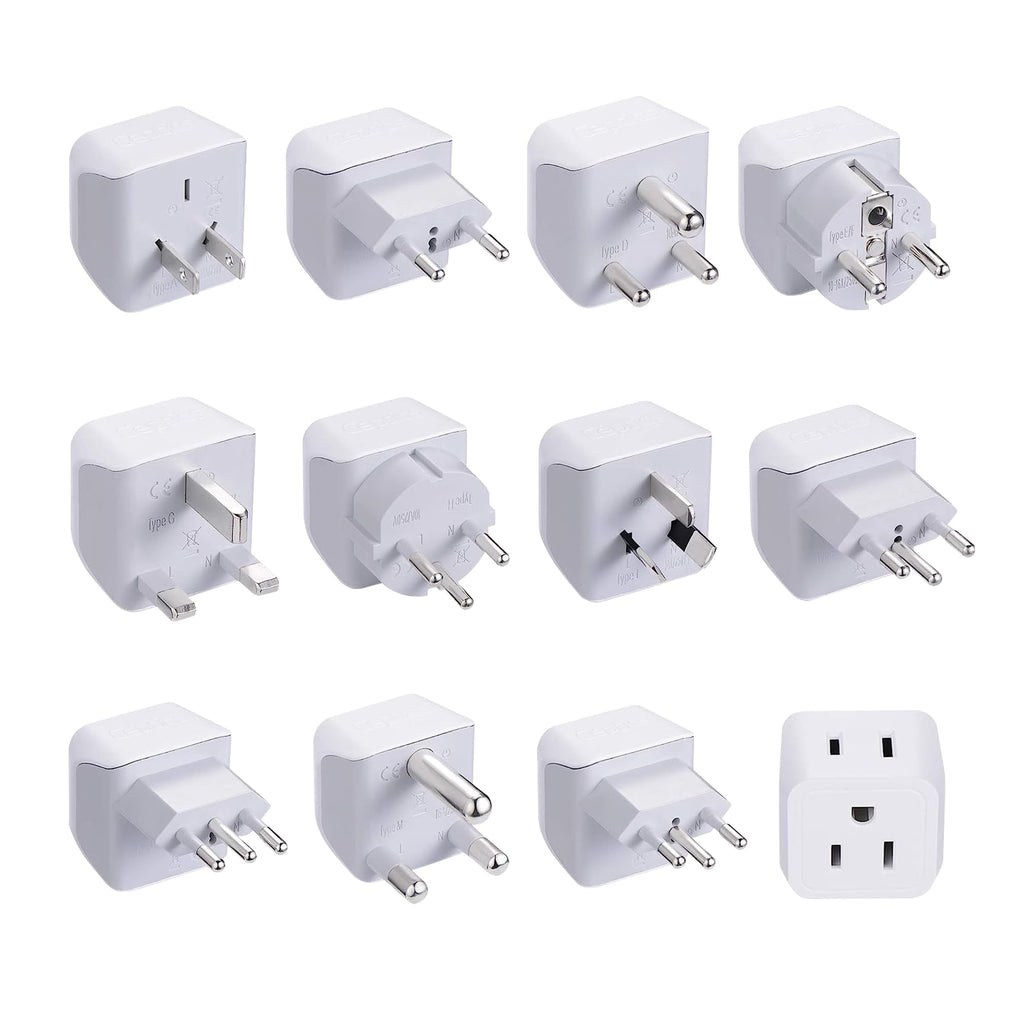 Buy now Ceptics Schuko Germany, France Plug Adapter, Dual Input - Ultra Compact Light Weight - Usa to Russia, South Korea Travel Adaptor Plug - Type E/F (3 Pack) at indiglob india