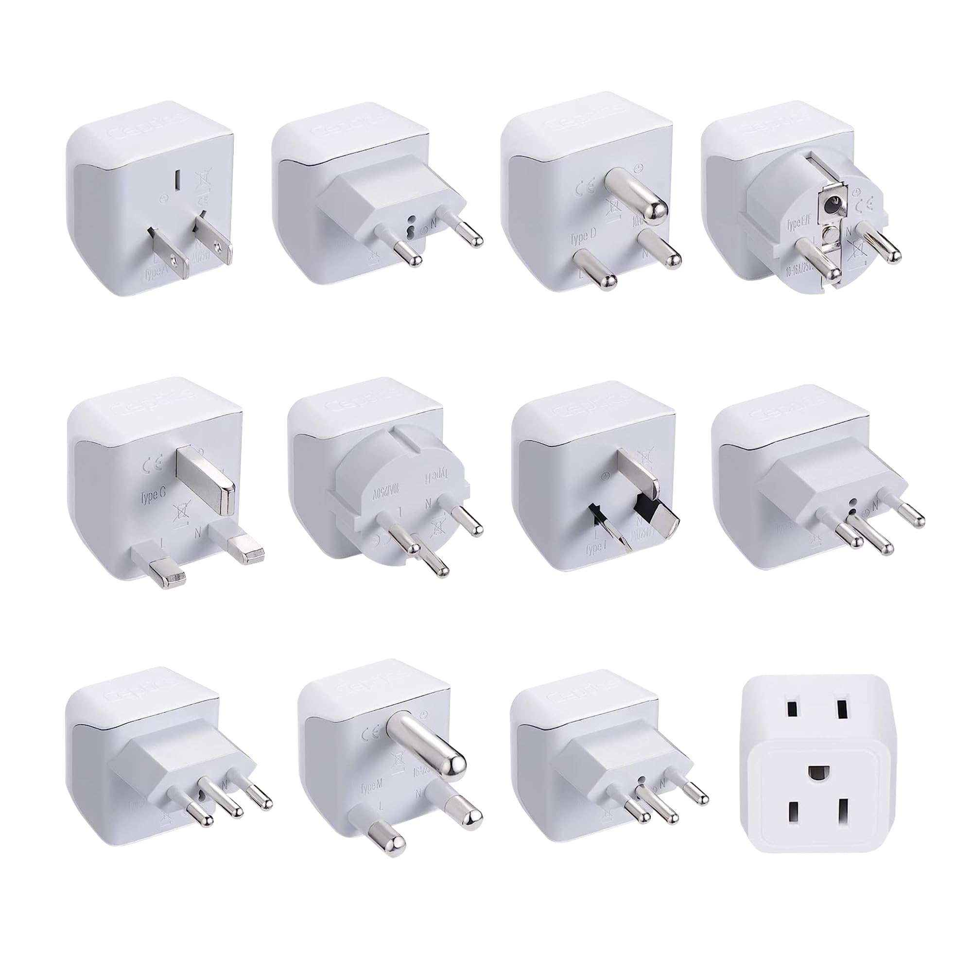 Buy now Ceptics Schuko Germany, France Plug Adapter, Dual Input - Ultra Compact Light Weight - Usa to Russia, South Korea Travel Adaptor Plug - Type E/F (3 Pack) at indiglob india