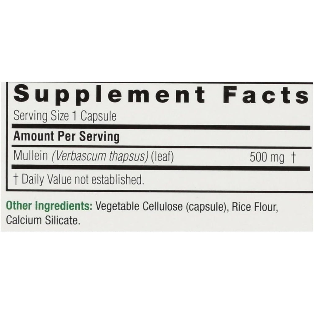 Buy now Nature's Answer Mullein Leaf Capsules 90 - Alcohol Free, Vegetarian, Vegan, Gluten Free - Mullein capsuels for Lungs - Supports Respiratory Function & Lung Health at indiglob india