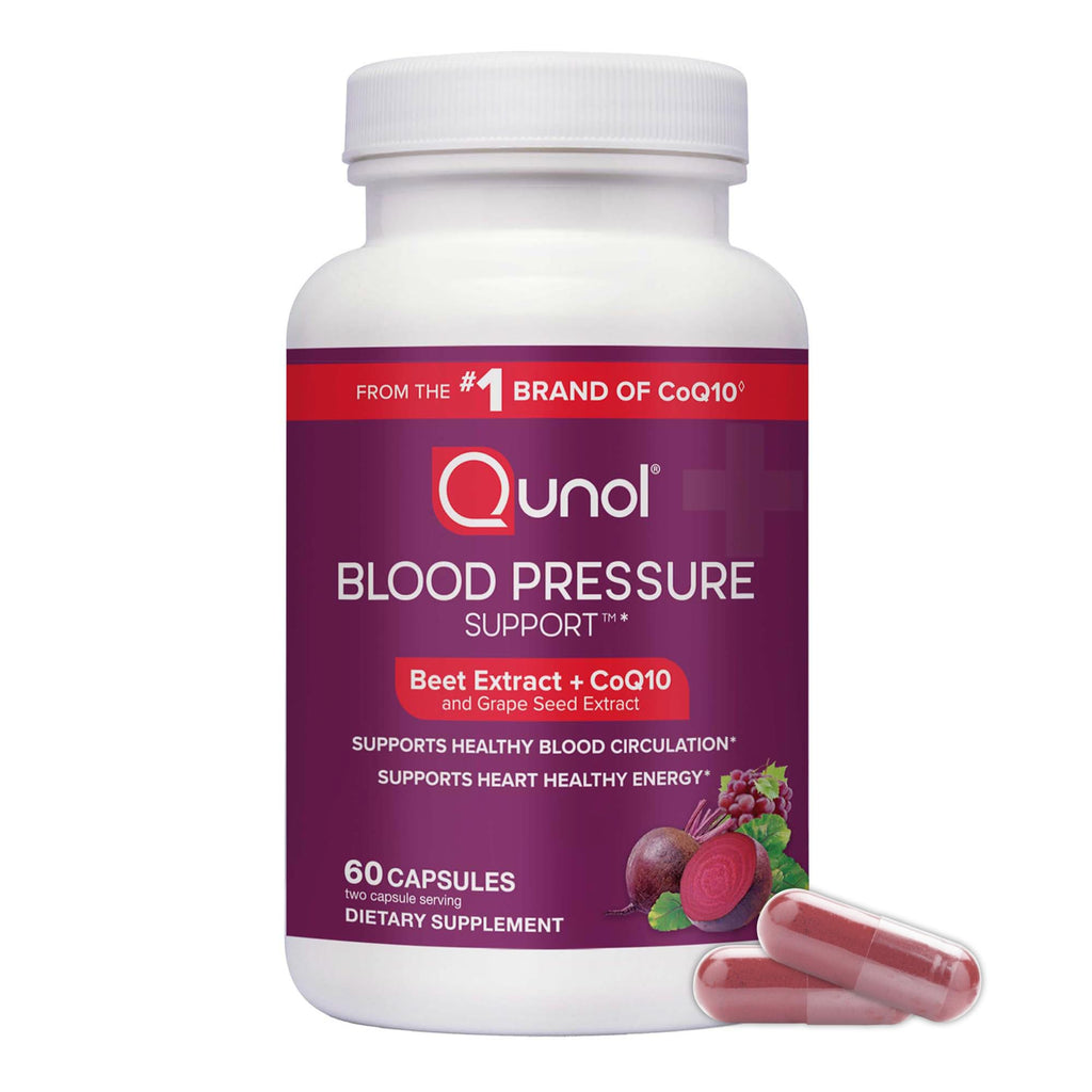 Qunol 3-in-1 Beet Roots Capsules with CoQ10, Blood Pressure Support, 60ct | Supports Healthy Blood Circulation & Heart Healthy Energy, From the #1 Brand of CoQ10, Vegetarian, No Synthetic Dyes