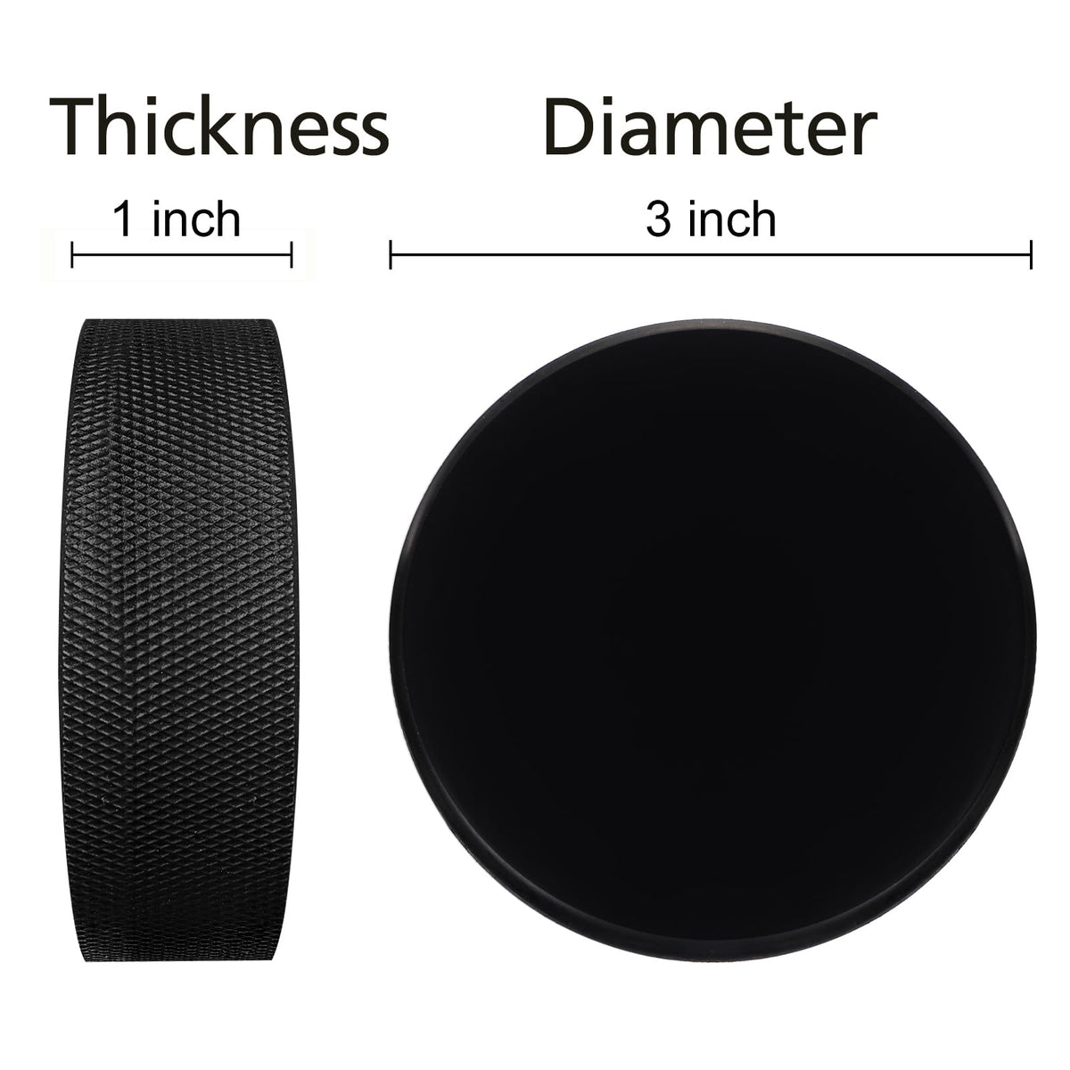18 Pack Ice Hockey Pucks with 3 Reusable Mesh Bag, Official Regulation, Diameter 3", Thickness 1", 6oz, Black