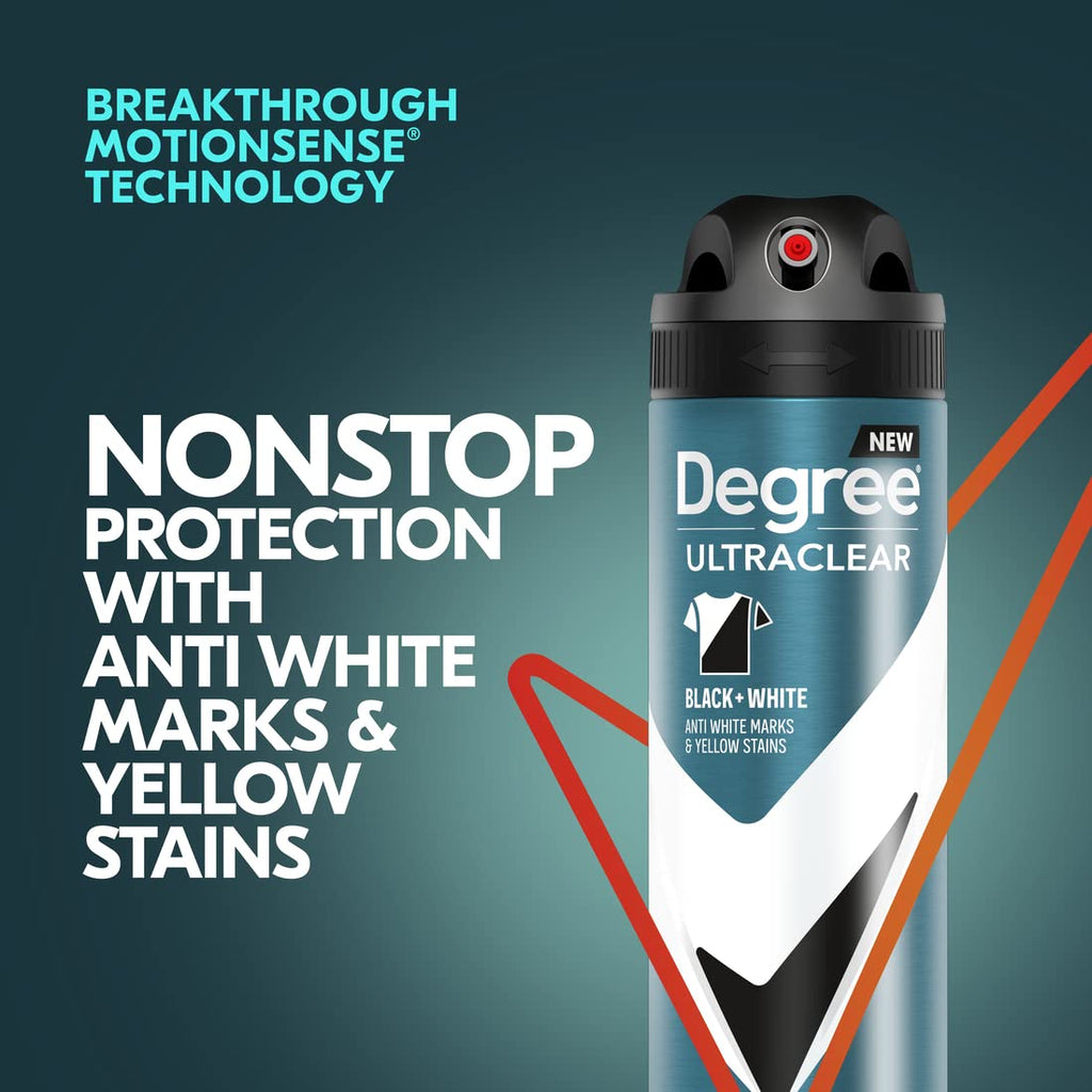 Degree Men Antiperspirant Deodorant Dry Spray Black + White 3 Pack 3.8 oz | Protects from Deodorant Stains Antiperspirant for Men with MotionSense Technology