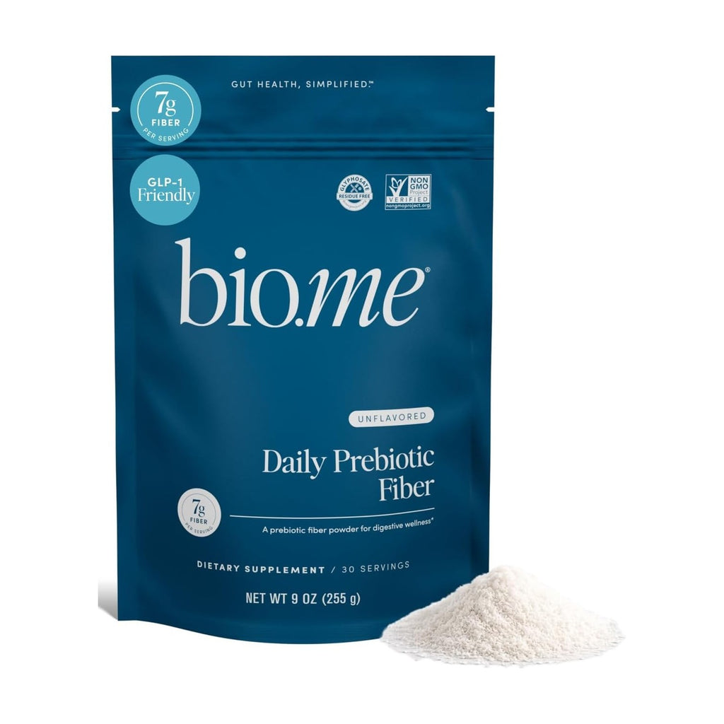 Bio.me Daily Prebiotic Fiber with Electrolytes - Lemonade, 30 Servings | 7g per serving, soluble fiber supplement for digestive health & gut health, hydrating formula, GLP-1 friendly, sugar free