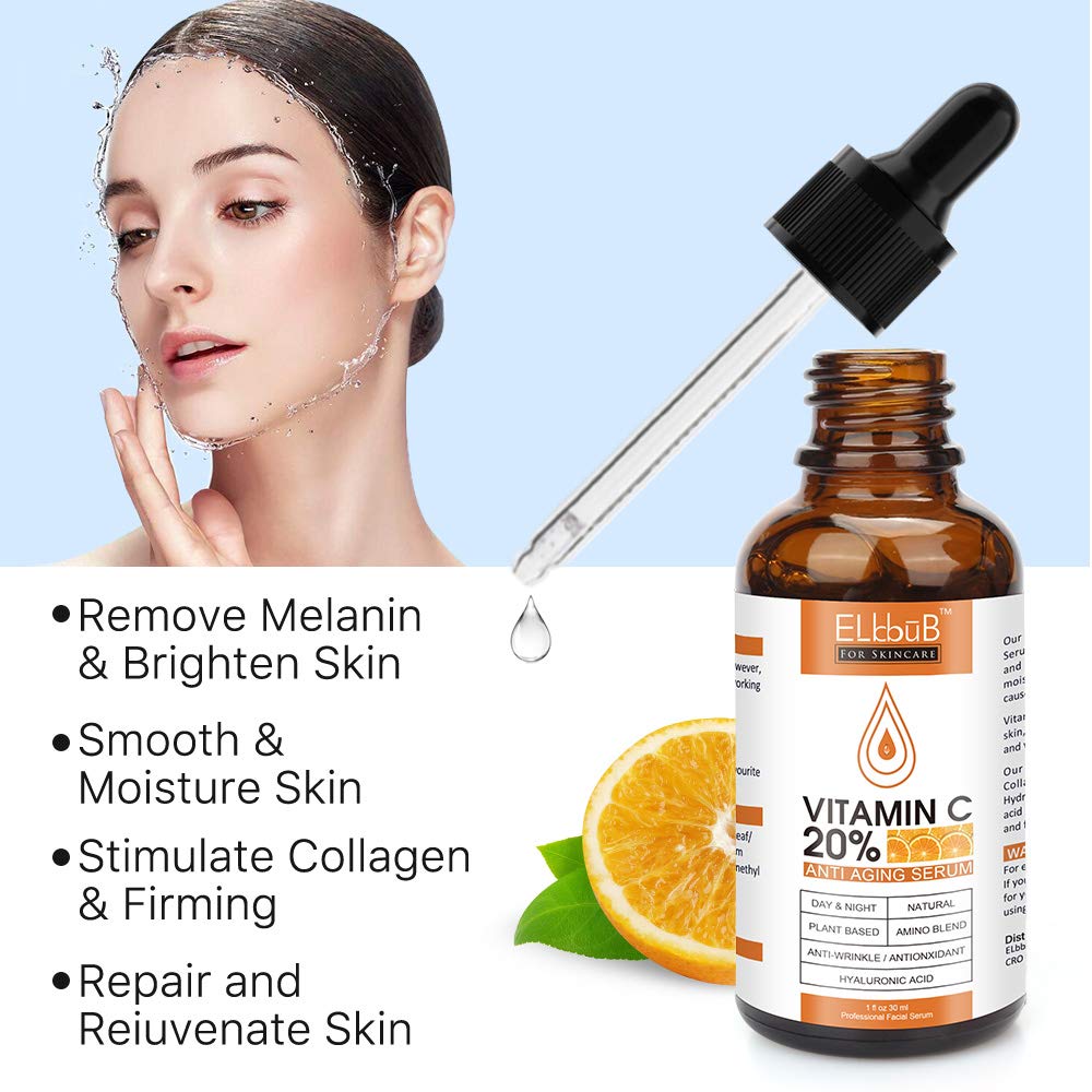 Buy now Premium 20% Vitamin C Serum For Face with Hyaluronic Acid, Retinol & Amino Acids - Boost Skin Collagen,Hydrate & Plump Skin, Anti Aging & Wrinkle Facial Serum at indiglob india
