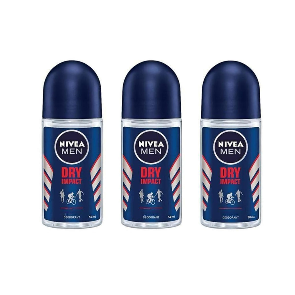 Nivea Men's Dry Impact Roll-On Deodorant - 1.69 fl oz - Pack of 3