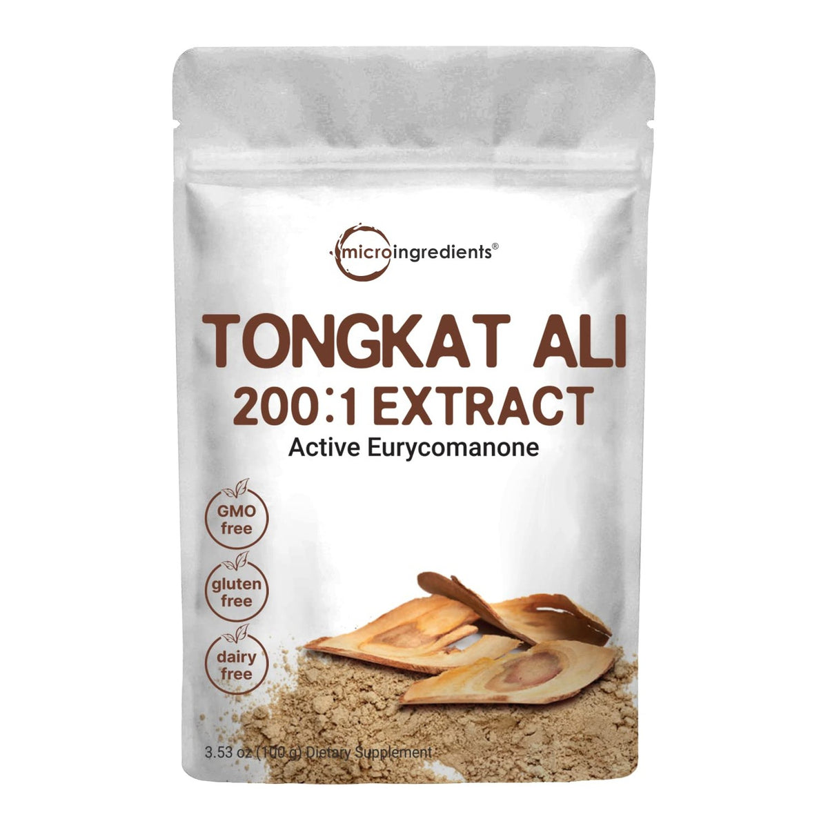 Micro Ingredients Tongkat Ali 200:1 Extract Powder for Men (100g) | Eurycoma longifolia (Longjack) Root | Concentrated Herbal Supplement | Non-GMO, Gluten Free