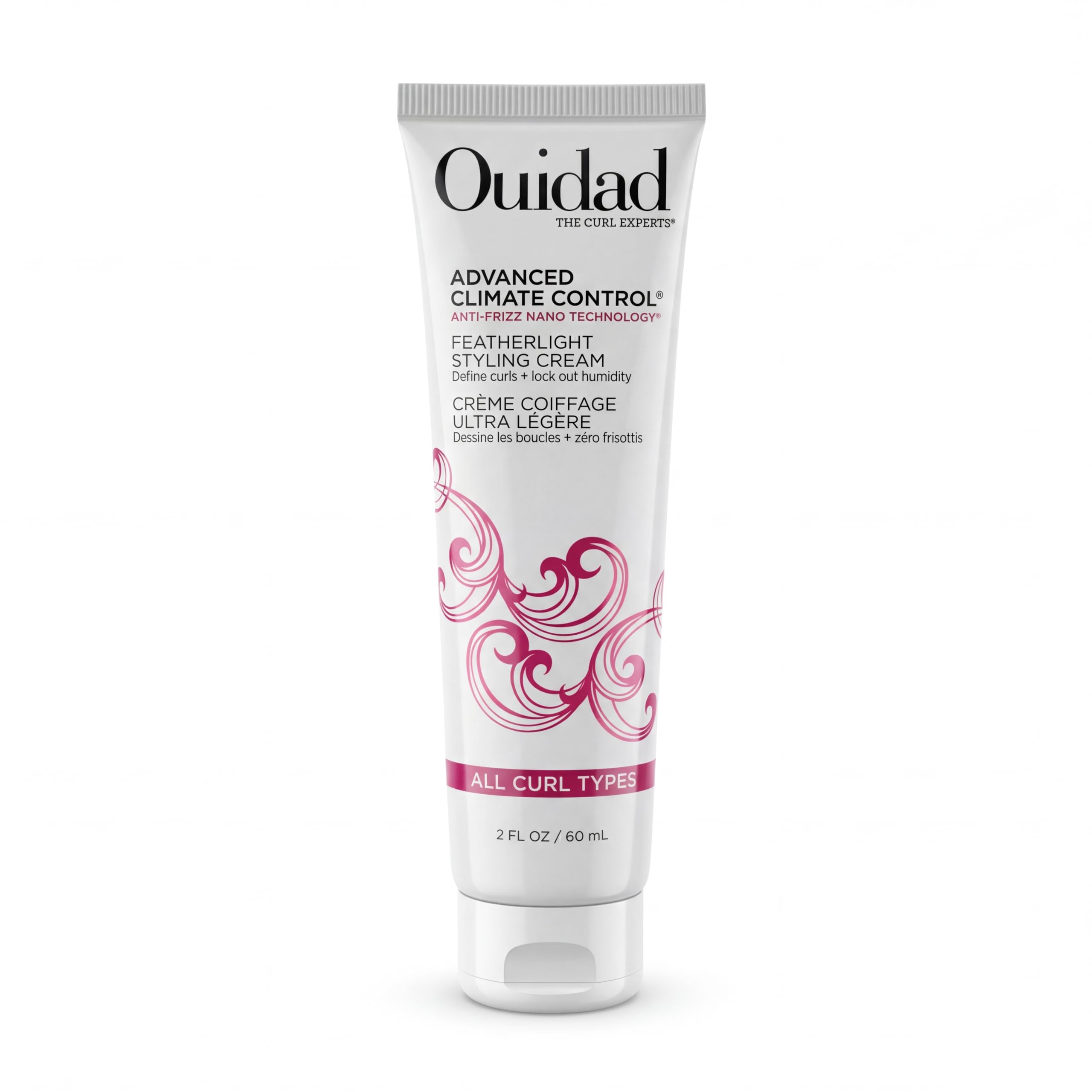 Ouidad Advanced Climate Control Featherlight Curls Styling Cream, Soft Hold | Frizz-Free Hair with Anti-Frizz Nano Technology, Flexible Curl Cream for Curly Hair, Locks Out Humidity, For All Curl Types