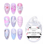 Makartt 3D Gel Nail Art, Clear Non-Sticky 4-in-1 Glux Gel | For Molding, Carving, Shaping, Raised Designs and Nail Extension, UV/LED Cure, Home DIY and Professional Nail Art, 15g