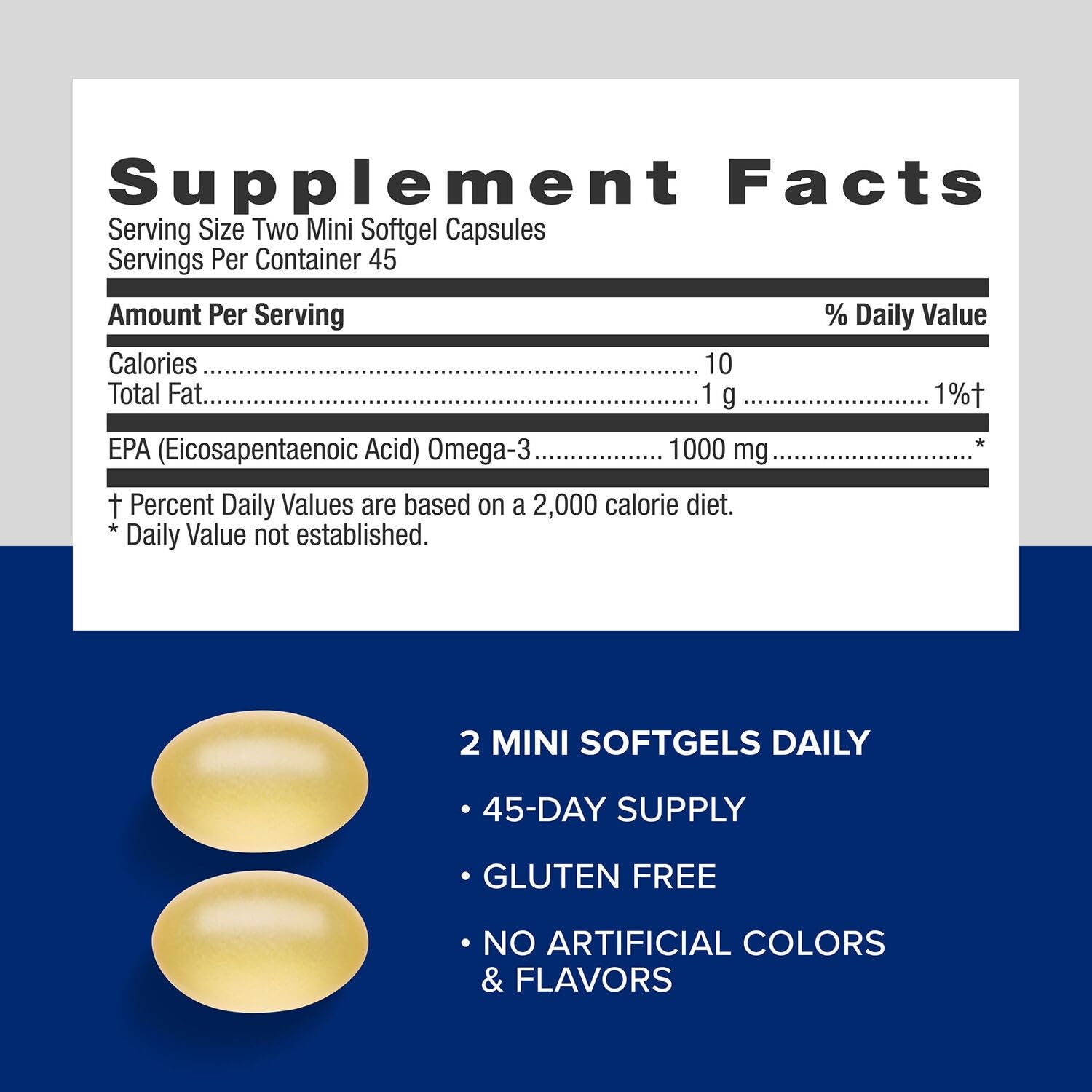 Buy now GNC Triple Strength Fish Oil EPA 1000 Mini, 1000mg Omega 3, Mini Softgels, Supports Eye, Brain, Skin, Healthy Triglycerides, Heart, Joint, Coated to Control Fishy Burps, 45 Servings at indiglob india
