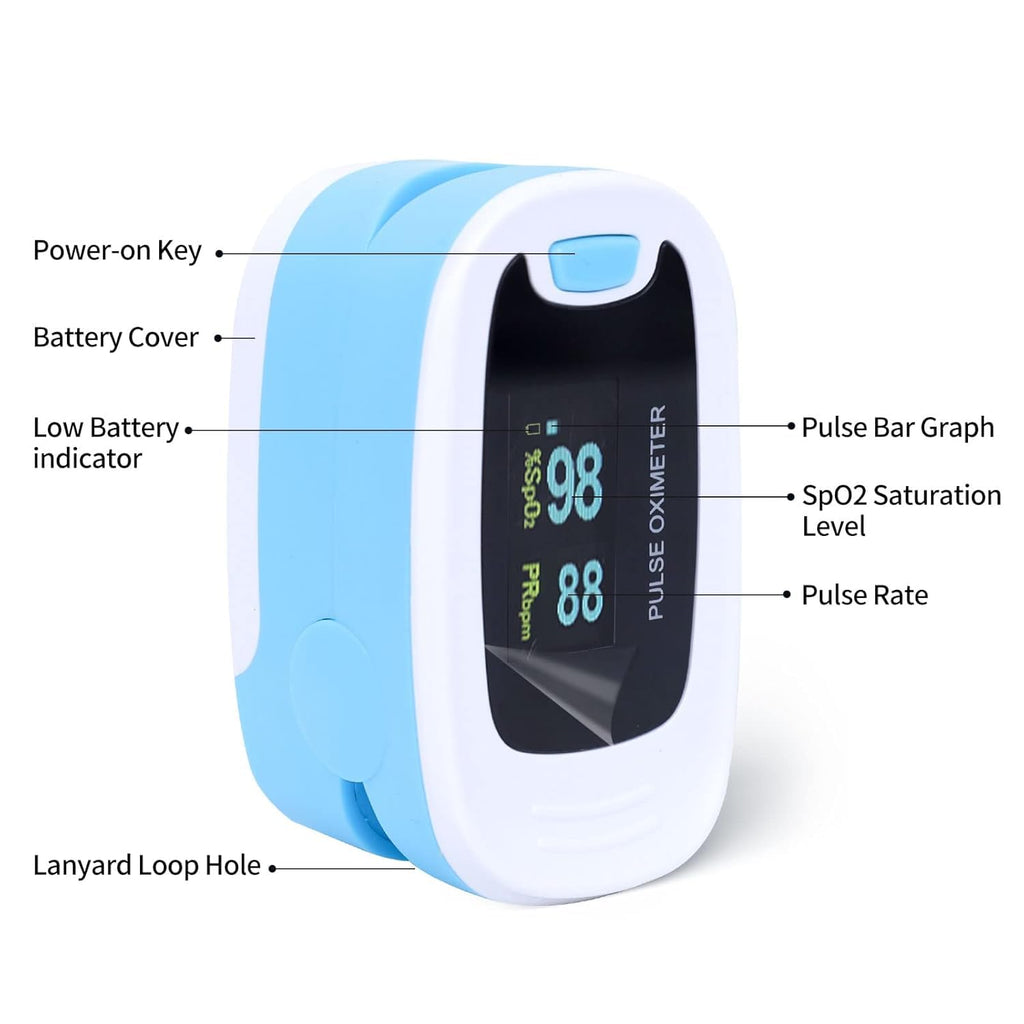 CONTEC Pulse Oximeter, SpO2 & PR Waveform Blood Oxygen Monitor w/Lanyard