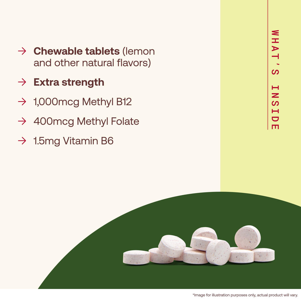 Jarrow Methyl B-12 & Methyl Folate Supplement, 100 Chewable Tablets | Bioactive Vitamin B12 & B9 Supplement, Supports Cellular Energy Production, Healthy Brain Function & Metabolism, 100 Servings