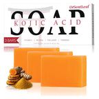 ORIENTLEAF Kojic Acid Soap, Turmeric Soap Bar, Fresh Citurs Scent, Gentle for face and body with Vitamin C, Shea Butter, Retinol, Olive Oil, Collagen (6 PACK)