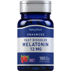 Piping Rock Melatonin 12 mg | 180 Fast Dissolve Tablets | Berry Flavor