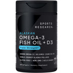 Sports Research® Omega-3 Fish Oil 1250mg + D3 2500iu, 120 Count
