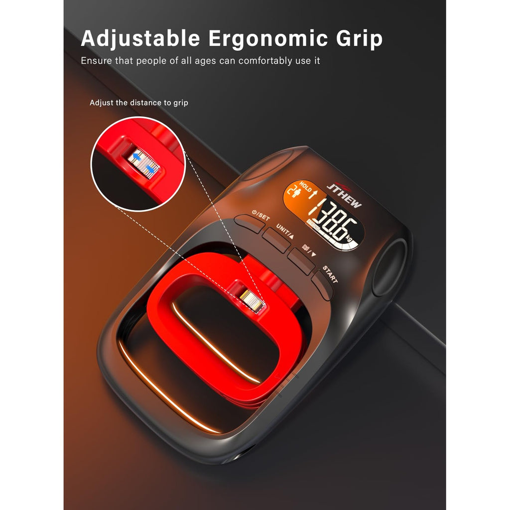 Grip Strength Tester Trainer - Electronic Hand Dynamometer of 400lbs/180kg & Grip strengthener with Adjustable Resistance for Sport