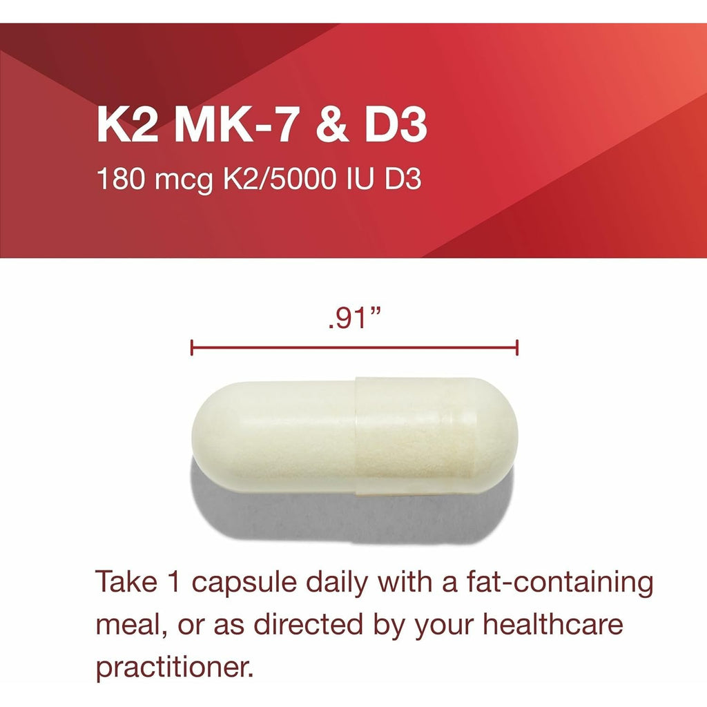 PROTOCOL FOR LIFE BALANCE K2 MK-7 & D3, Vascular Health*, 60 Veg Caps