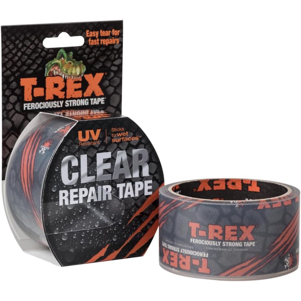 Buy now T-REX Ferociously Strong Repair Tape, Sticks to Wet Surfaces, All Weather and UV Resistant, 1.88" x 9 Yards, Clear, 1-Roll (241535) at indiglob india