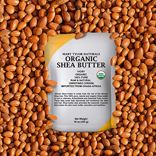 Buy now Mary Tylor Naturals Organic Shea Butter 1 lb â€” USDA Certified Raw, Unrefined, Ivory From Ghana Africa â€” Great for Hair, Skin and all your DIY Projects at indiglob india