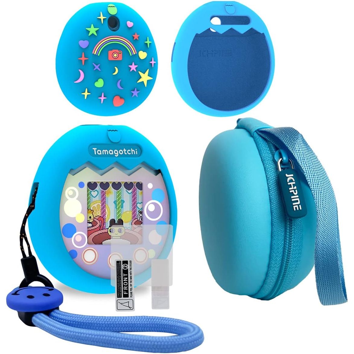 Buy now JCHPINE Hard Carrying Case and Silicone Cover Compatible with Tamagotchi Pix Interactive Virtual Pet Game Machine, Screen Film Protector for Tamagotchi Pix Accessories (Purple) Blue at indiglob india